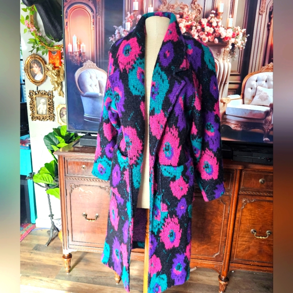 Mohair wool duster jacket size S